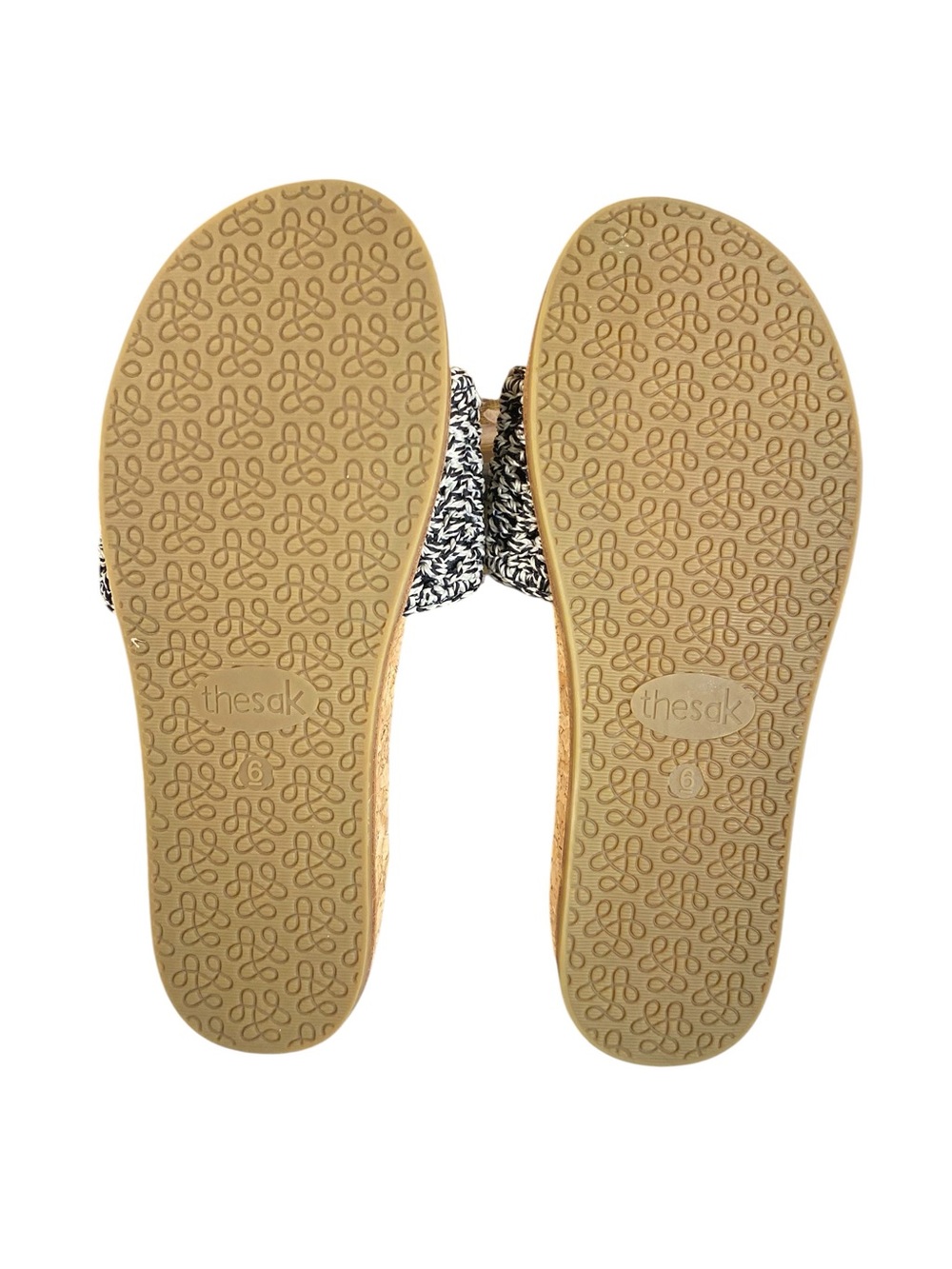 The Sak Mendocino Slide Sandal Black White Knit Strap Summer Essenital Casual - Picture 4 of 8